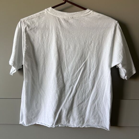 Sanrio Hello Kitty Graphic T-shirt Women Small White Short Sleeve Crop Raw Hem - Picture 4 of 9